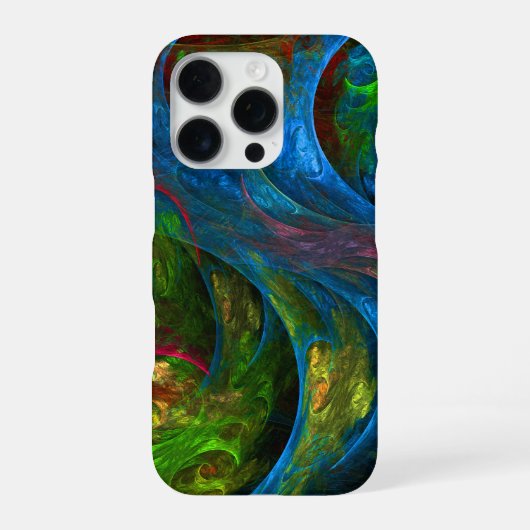 Coque iPhone 16 Pro Art abstrait Genesis Blue (Verso)