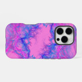 Coque iPhone 16 Pro art abstrait rose et bleu (Verso Horizontal)