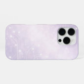 Coque iPhone 16 Pro Art AI lilas pâle et gris perle (Verso Horizontal)