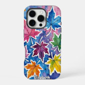 Coque iPhone 16 Pro Art de feuille d'érable coloré (Verso)