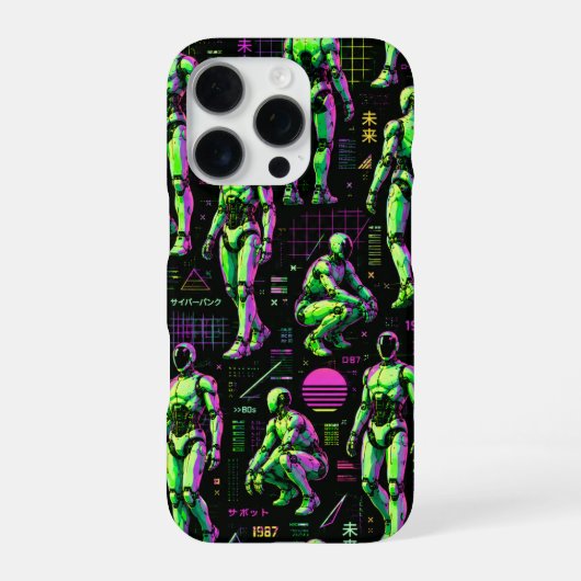 Coque iPhone 16 Pro Art de robot humanoïde futuriste | Android de scie (Verso)