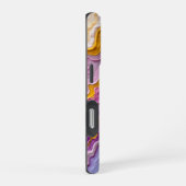 Coque iPhone 16 Pro Art fluide Améthyste et Or (Côté droit)