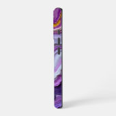 Coque iPhone 16 Pro Art fluide Améthyste et Or (Côté gauche)