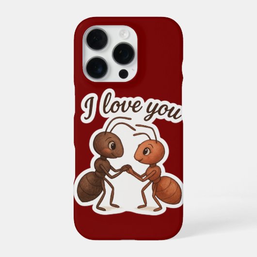 Coque iPhone 16 Pro Autocollant d'amour de fourmi mignon – Conception (Verso)