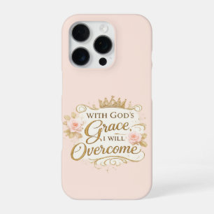 Coque iPhone 16 Pro Avec la grâce de Dieu, je surmonterai la foi