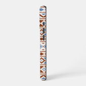 Coque iPhone 16 Pro Aztec Essence Motif II Crème bleu rouille (Côté gauche)