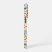 Coque iPhone 16 Pro Aztec Essence Ptn III b Crème Terracottas Bleues (Côté droit)