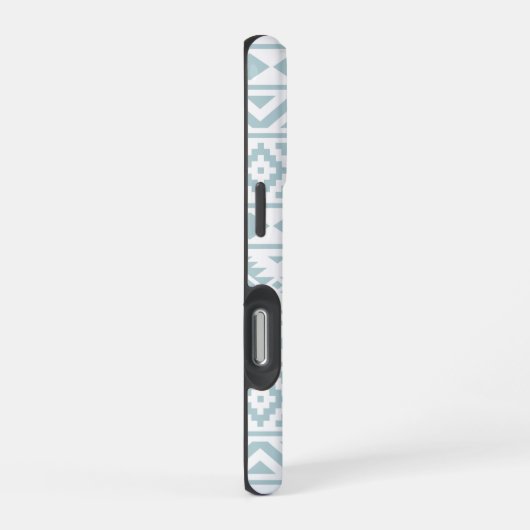 Coque iPhone 16 Pro Aztec Essence Ptn III Canard Bleu oeuf Blanc (Côté droit)