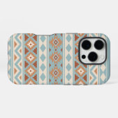 Coque iPhone 16 Pro Aztec Essence Ptn IIIb Blue Cream Terracottas (Verso Horizontal)