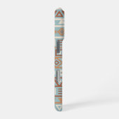 Coque iPhone 16 Pro Aztec Influence Motif Crème Bleue Terracottas (Côté droit)