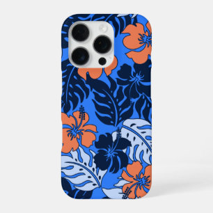 Coque iPhone 16 Pro Baie de Huakini Hibiscus Hawaïen Bleu Royal