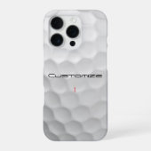 Coque iPhone 16 Pro Balle de golf blanche texturée avec nom et numéro (Verso)