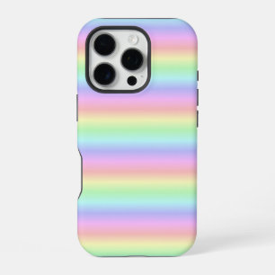 Coque iPhone 16 Pro Bandes arc-en-ciel Pastel - motif