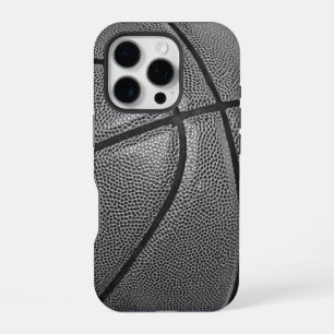 Coque iPhone 16 Pro Basket-ball noir et blanc