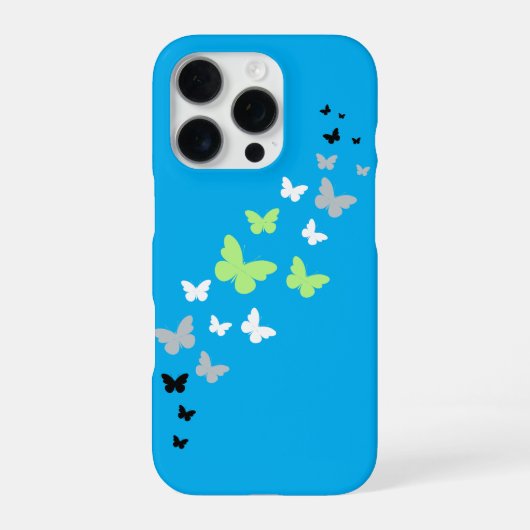 Coque iPhone 16 Pro Belle papillon Agender Pride (Verso)