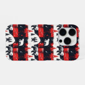 Coque iPhone 16 Pro Bison rouge Plaids Ours polaire (Verso Horizontal)