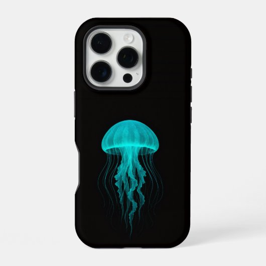 Coque iPhone 16 Pro Black 4 Luxe iPhone 16 Pro, Méduse Verte (Verso)