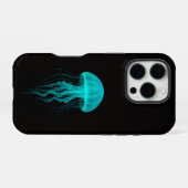 Coque iPhone 16 Pro Black 4 Luxe iPhone 16 Pro, Méduse Verte (Verso Horizontal)