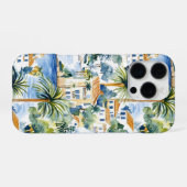 Coque iPhone 16 Pro Bleu Méditerranéen Tropical (Verso Horizontal)