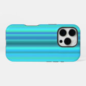 Coque iPhone 16 Pro Bleu Vert arc-en-ciel rayures (Verso Horizontal)