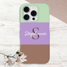 Bloc de couleur Chic Taupe Lilac Vert Monogramme