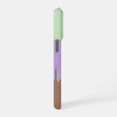 Coque iPhone 16 Pro Bloc de couleur chic Taupe Lilas Vert Monogrammé (Côté droit)