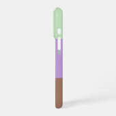 Coque iPhone 16 Pro Bloc de couleur chic Taupe Lilas Vert Monogrammé (Côté gauche)