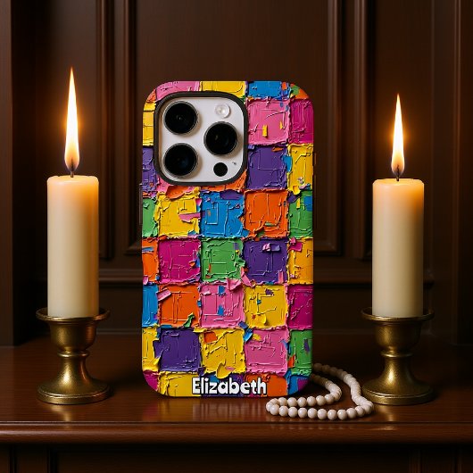 Coque iPhone 16 Pro Block Party : Impasto Abstrait