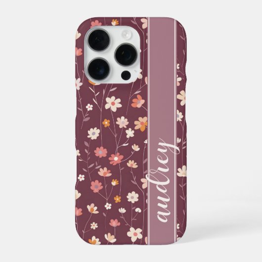 Coque iPhone 16 Pro Blooms rétro (Verso)