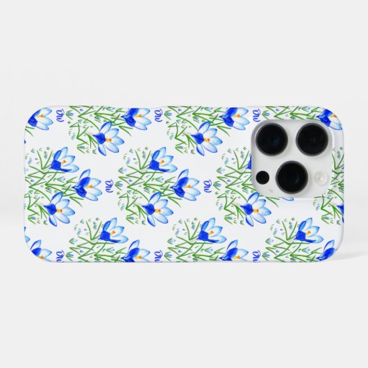 Coque iPhone 16 Pro Blue Crocus (Verso Horizontal)