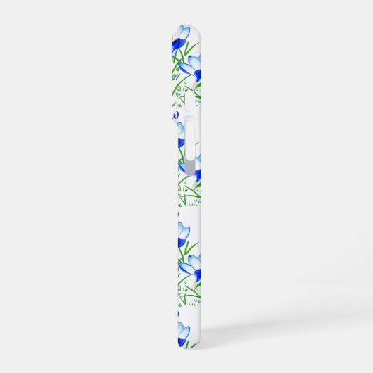 Coque iPhone 16 Pro Blue Crocus (Côté gauche)