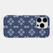 Coque iPhone 16 Pro Blue Geometric shapes Pattern  (Verso Horizontal)