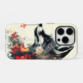 Coque iPhone 16 Pro Boho Floral Fox Faune Nature (Verso Horizontal)