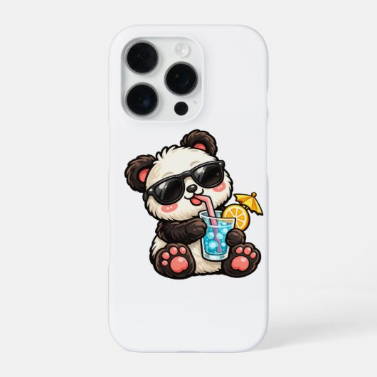 Coque iPhone 16 Pro Boisson Cool Panda (Verso)