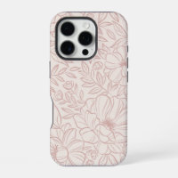 Boîtier de téléphone à fleurs rose pastel mignon