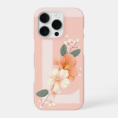 Coque iPhone 16 Pro Boîtier de téléphone iPhone Fleur Initiale L Logo (Verso)