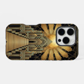 Coque iPhone 16 Pro Boîtier iPhone 16 Pro Art Déco doré (Verso Horizontal)