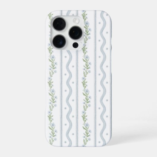 Coque iPhone 16 Pro Boîtier iPhone 16 Pro, Rayure Florale Prépa (Verso)