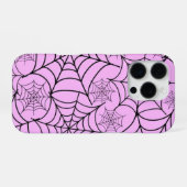 Coque iPhone 16 Pro Boîtier téléphonique d'Halloween Web Pink Spider (Verso Horizontal)