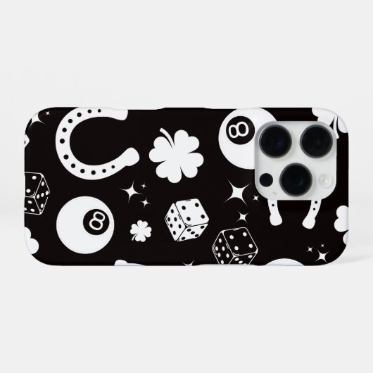 Coque iPhone 16 Pro Bonne chance Horseshoe Shamrock (Verso Horizontal)