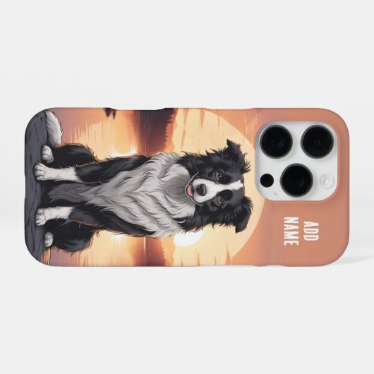 Coque iPhone 16 Pro Border Collie Dog (Verso Horizontal)