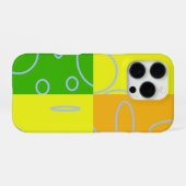 Coque iPhone 16 Pro Boucle bleu clair lumineux vert orange jaune (Verso Horizontal)