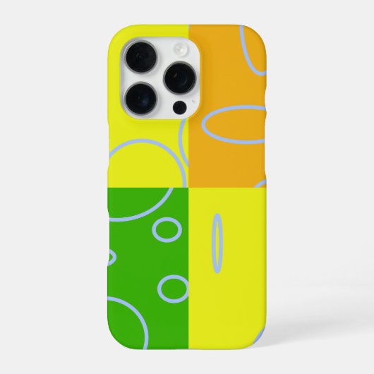 Coque iPhone 16 Pro Boucle bleu clair lumineux vert orange jaune (Verso)