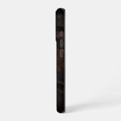 Coque iPhone 16 Pro Brown Noir Noir Faux Cowhide (Côté gauche)