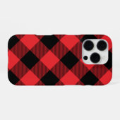 Coque iPhone 16 Pro Buffalo Plaid Red Black Check (Verso Horizontal)