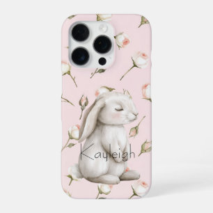 Coque iPhone 16 Pro Bunny Rose Floral