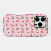 Coque iPhone 16 Pro Cadeaux de Noël Whimsical Motif rose (Verso Horizontal)