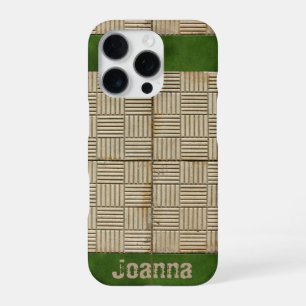 Coque iPhone 16 Pro Carreaux de céramique motif méditerranéen tout nom