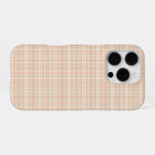 Coque iPhone 16 Pro Carreaux subtils rose pastel et chamois (Verso Horizontal)
