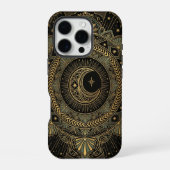 Coque iPhone 16 Pro Celestial Moon Mandala | Art iPhone 16 Pro Case (Verso)